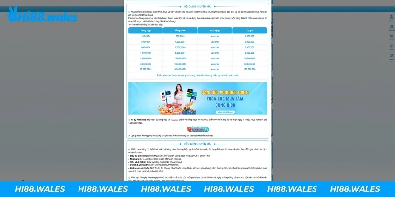 Đạt tổng nạp, tổng cược mỗi giai đoạn nhận voucher đến 100 triệu VND