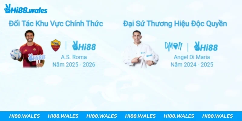 Đối tác A.S. Roma và đại sứ Angel Di Maria của Hi88