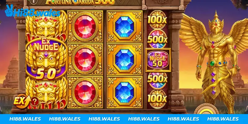 Fortune Garuda 1000 - Slot Thần Điểu Với Thưởng 50.000x Thần điểu Garuda xuất hiện giữa ngôi đền vàng huyền bí